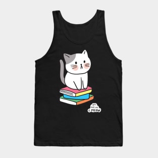 Cat Sitting On Books Tank Top